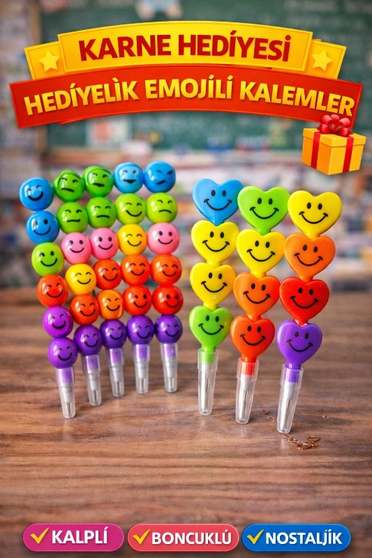 EMOJİLİ HEDİYELİK KALEMLER / 120Lİ KARIŞIK PAKET